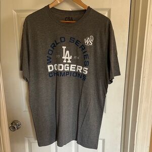 Gray Dodgers World Series Champions T-Shirt